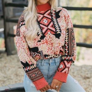 Chenille Aztec Sweater